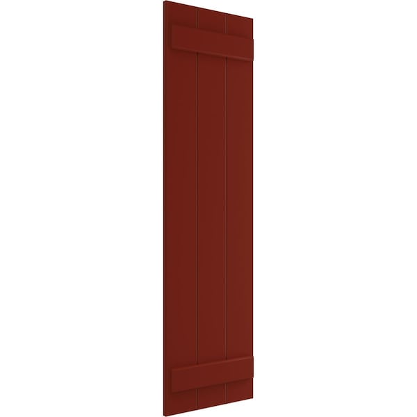 Ekena Millwork True Fit PVC Three Board Joined Board-n-Batten Shutters, Pepper Red, 16 1/8W x 37H, PR - TFP101BBF16X037MR