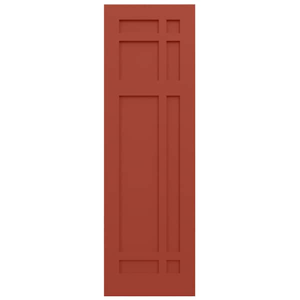 Ekena Millwork True Fit PVC San Juan Capistrano Mission Style Fixed Mount Shutters, Colorful Leaves, 12W x 50H, PR - TFP001SJ12X050CL