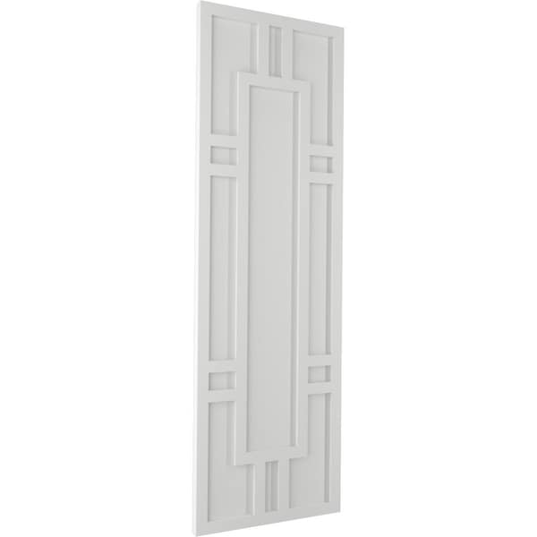 Ekena Millwork True Fit PVC Hastings Fixed Mount Shutters, Hailstorm Gray, 15W x 74H, PR - TFP001HS15X074ST
