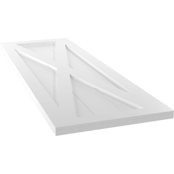 Ekena Millwork True Fit PVC Single X-Board Farmhouse Fixed Mount Shutters, White, 12W x 77H, PR - TFP001FH12X077WH