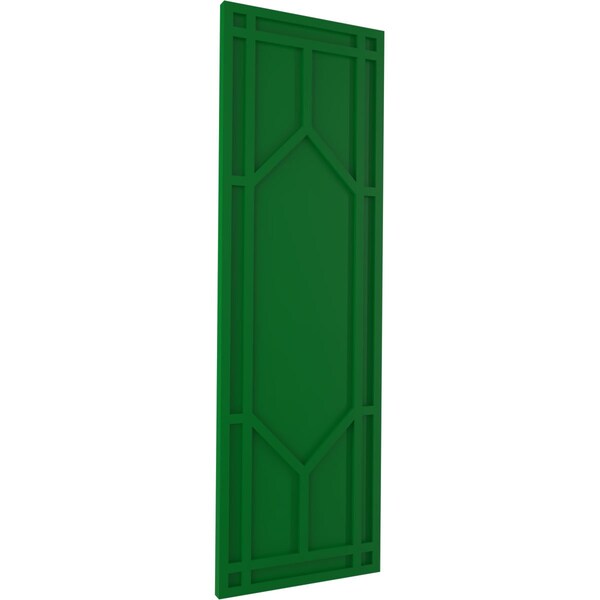 Ekena Millwork True Fit PVC Shaker Fixed Mount Shutters, Viridian Green, 12W x 39H, PR - TFP001SK12X039HG
