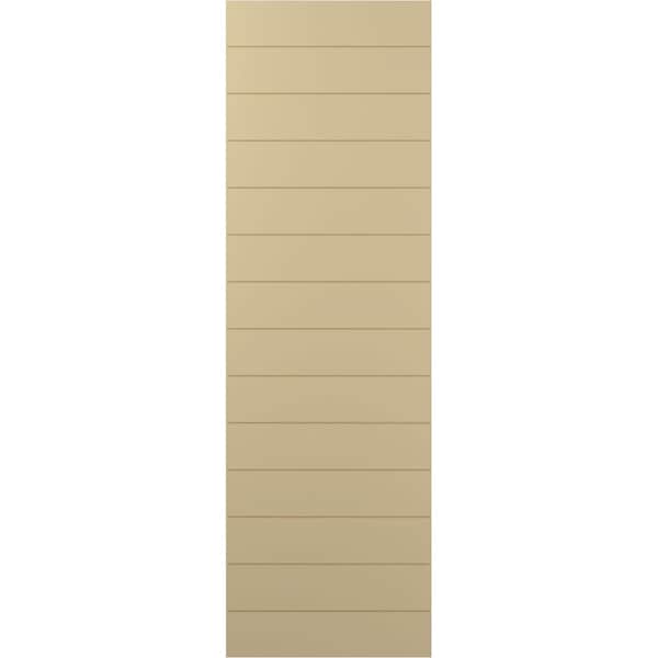 Ekena Millwork True Fit PVC Horizontal Slat Modern Style Fixed Mount Shutters, Natural Twine, 18W x 72H, PR - TFP001HZ18X072NT