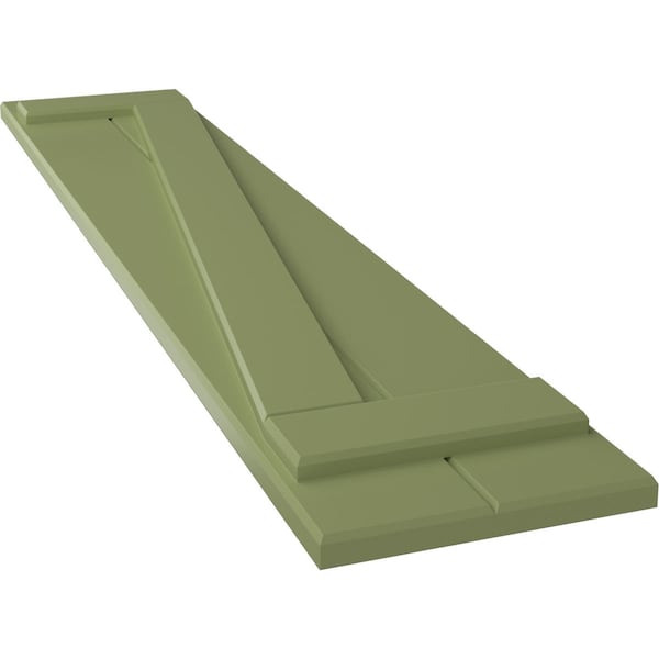 Ekena Millwork True Fit PVC Two Board Joined Board-n-Batten Shutters w/Z-Bar, Moss Green , 10 3/4W x 40H, PR - TFP102BBF11X040MG