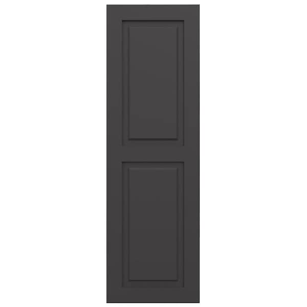 Ekena Millwork True Fit PVC, Two Equal Raised Panel Shutters, Shadow Mountain, 18W x 30H, PR - TFP101RPF18X030SM