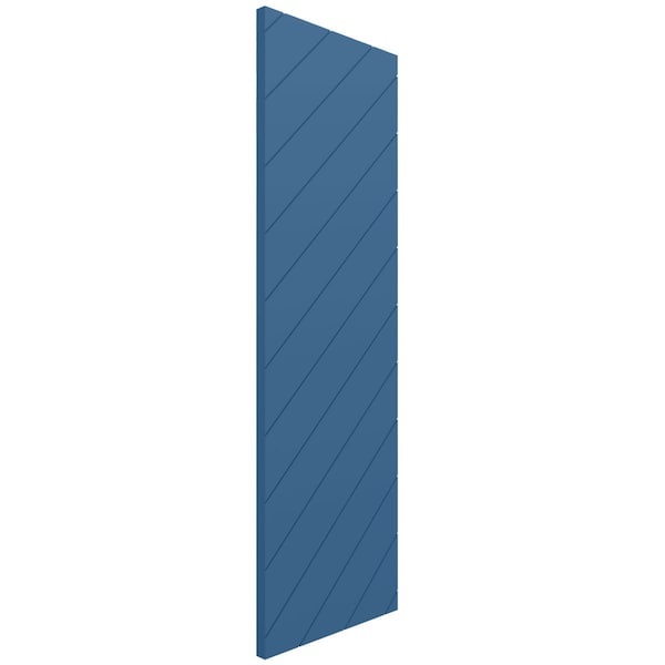 Ekena Millwork 18W x 30H True Fit PVC Diagonal Slat Modern Style Fixed Mount Shutters, Sojourn Blue, PR - TFP001DG18X030HB