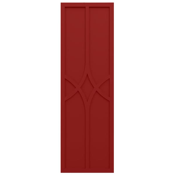 Ekena Millwork True Fit PVC Cedar Park Fixed Mount Shutters, Fire Red, 12W x 38H, PR - TFP001CP12X038BR