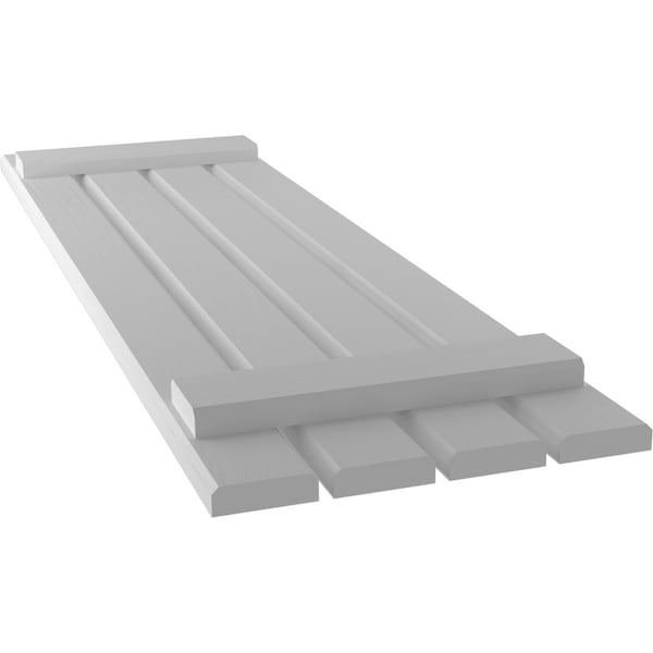 Ekena Millwork Americraft 4-Board (2 Batten) Exterior Real Wood Spaced Board-n-Batten Shutters, ARW101SB415X76PRH - ARW101SB415X76PRH