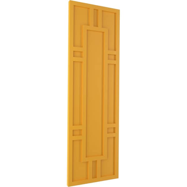 Ekena Millwork True Fit PVC Hastings Fixed Mount Shutters, Turmeric, 15W x 25H, PR - TFP001HS15X025TU