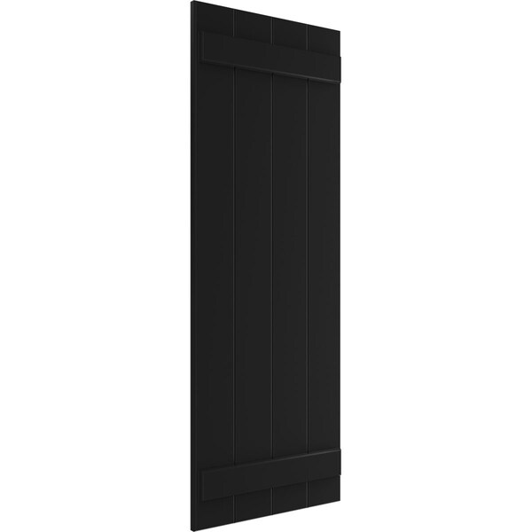 Ekena Millwork True Fit PVC Four Board Joined Board-n-Batten Shutters, Black, 21 1/2W x 67H, PR - TFP101BBF21X067BL