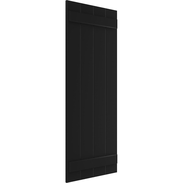 Ekena Millwork True Fit PVC Four Board Joined Board-n-Batten Shutters, Black, 21 1/2W x 67H, PR - TFP101BBF21X067BL