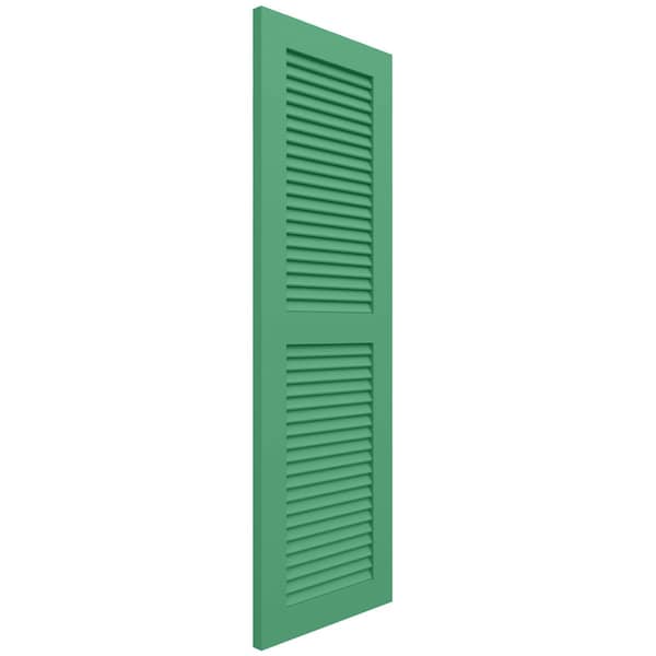 Ekena Millwork True Fit PVC, Two Equal Louver Shutters, Lilly Pads, 15W x 27H, PR - TFP101LVF15X027LP