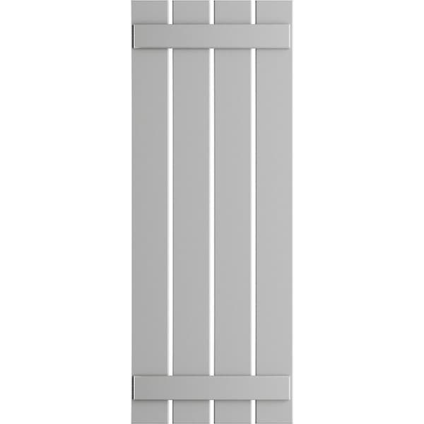 Ekena Millwork True Fit PVC Four Board Spaced Board-n-Batten Shutters, Hailstorm Gray , 23W x 47H, PR - TFP101SBF23X047ST