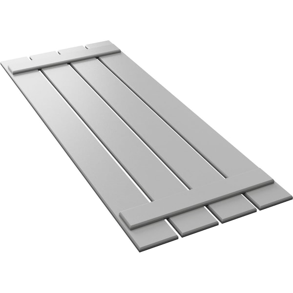 Ekena Millwork True Fit PVC Four Board Spaced Board-n-Batten Shutters, Hailstorm Gray , 23W x 47H, PR - TFP101SBF23X047ST