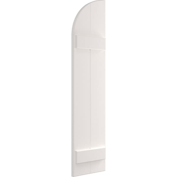 Ekena Millwork True Fit PVC, Two Board Arch Top Joined Board-n-Batten Shutters, Unfinished, 10 3/4W x 30H, PR - TFP101BA11X030UN