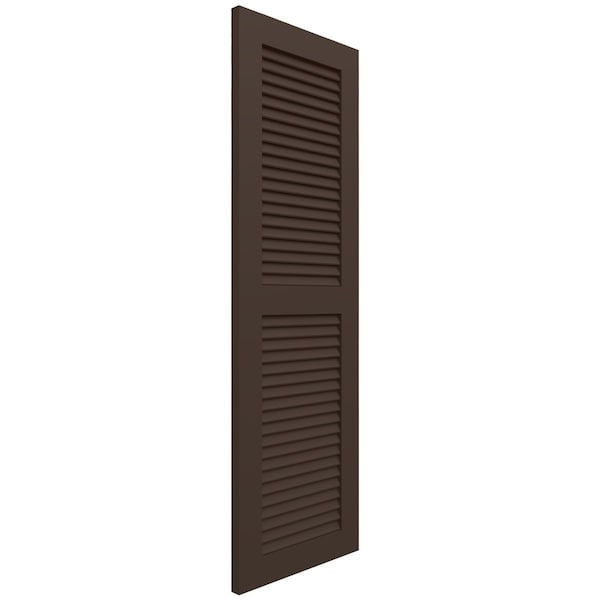 Ekena Millwork True Fit PVC Two Equal Louver Shutters, Raisin Brown, 18W x 30H, PR - TFP101LVF18X030TB