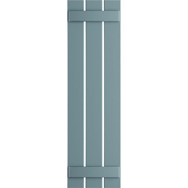 Ekena Millwork True Fit PVC Three Board Spaced Board-n-Batten Shutters, Peaceful Blue , 17 1/8W x 62H, PR - TFP101SBF17X062SB