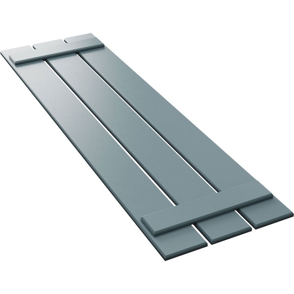Ekena Millwork True Fit PVC Three Board Spaced Board-n-Batten Shutters, Peaceful Blue , 17 1/8W x 62H, PR - TFP101SBF17X062SB