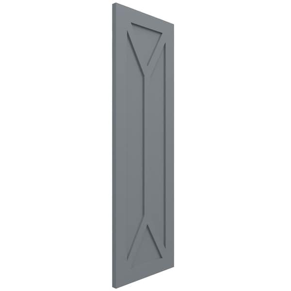 Ekena Millwork True Fit PVC San Carlos Mission Style Fixed Mount Shutters, Ocean Swell, 15W x 39H, PR - TFP001SC15X039CH