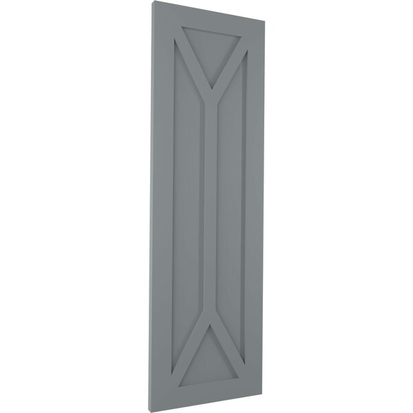 Ekena Millwork True Fit PVC San Carlos Mission Style Fixed Mount Shutters, Ocean Swell, 15W x 39H, PR - TFP001SC15X039CH