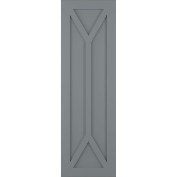 Ekena Millwork True Fit PVC San Carlos Mission Style Fixed Mount Shutters, Ocean Swell, 15W x 39H, PR - TFP001SC15X039CH