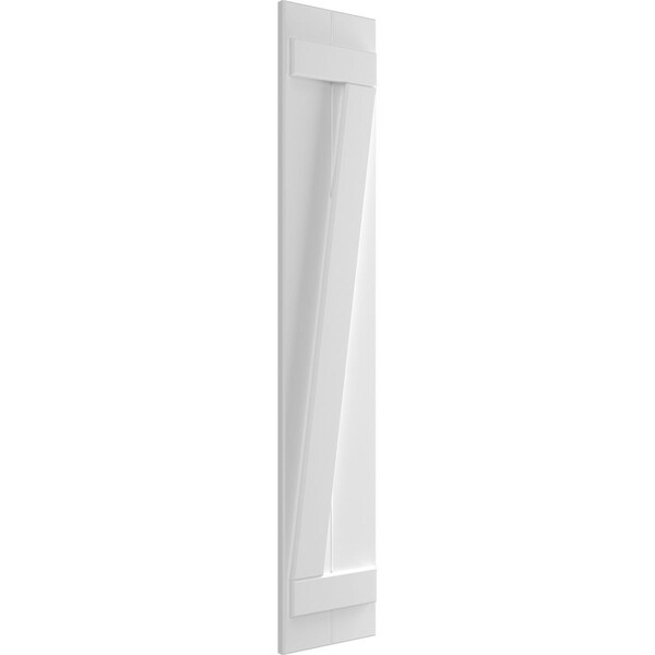 Ekena Millwork True Fit PVC Two Board Joined Board-n-Batten Shutters w/Z-Bar, Unfinished , 10 3/4W x 62H, PR - TFP102BBF11X062UN