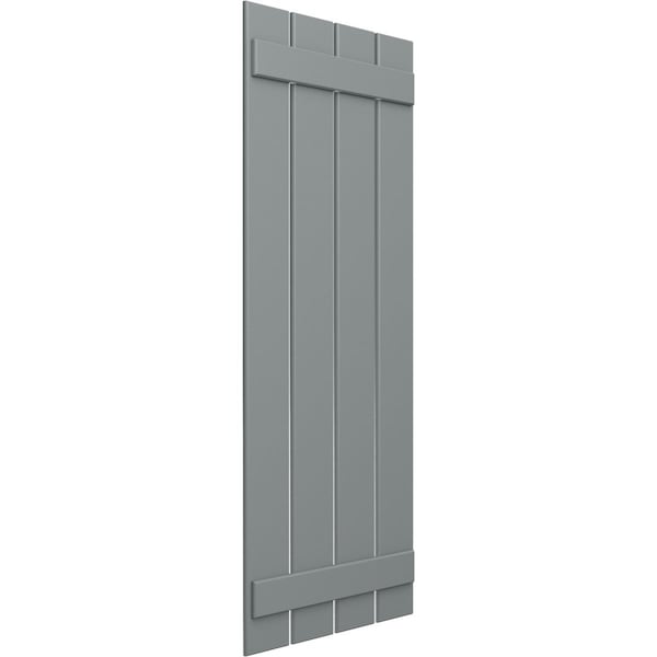 Ekena Millwork True Fit PVC Four Board Spaced Board-n-Batten Shutters, Ocean Swell , 23W x 48H, PR - TFP101SBF23X048CH