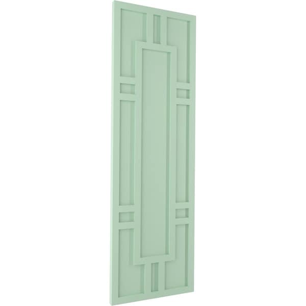 Ekena Millwork True Fit PVC Hastings Fixed Mount Shutters, Seaglass, 15W x 44H, PR - TFP001HS15X044SG