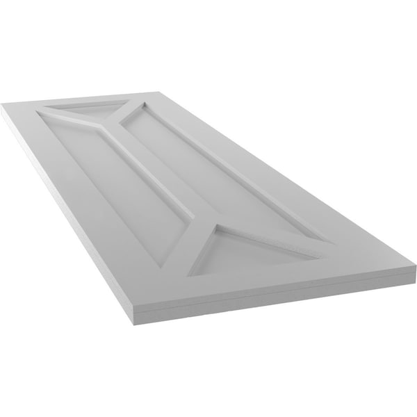 Ekena Millwork True Fit PVC San Carlos Mission Style Fixed Mount Shutters, Primed, 12"W x 44"H - TFP001SC12X044PR