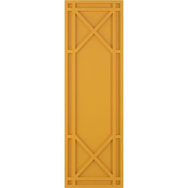 Ekena Millwork True Fit PVC Bungalow Fixed Mount Shutters, Turmeric, 12W x 64H, PR - TFP001BG12X064TU