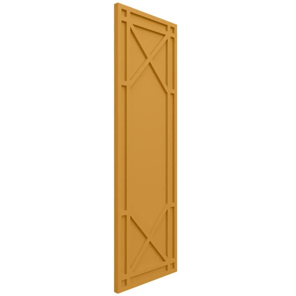 Ekena Millwork True Fit PVC Bungalow Fixed Mount Shutters, Turmeric, 12W x 64H, PR - TFP001BG12X064TU