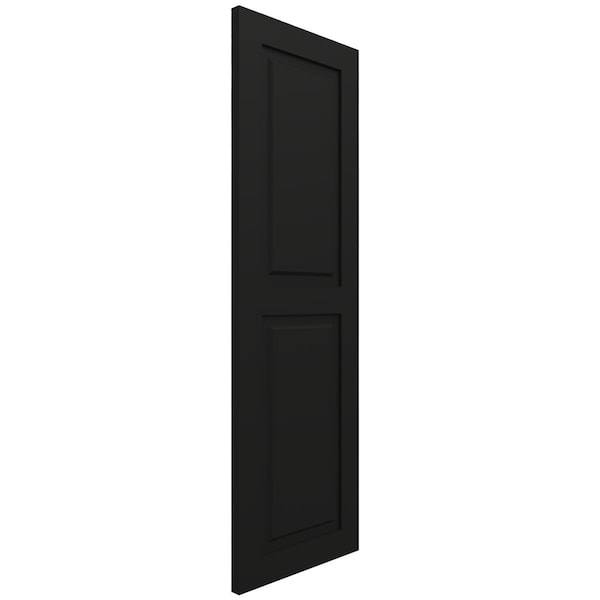 Ekena Millwork True Fit PVC Two Equal Raised Panel Shutters, Black, 15W x 56H, PR - TFP101RPF15X056BL