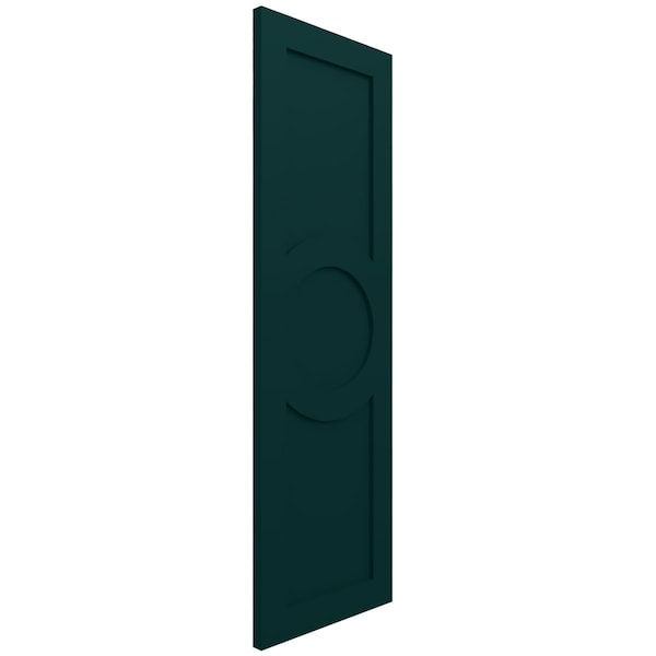 Ekena Millwork True Fit PVC Center Circle Arts & Crafts Fixed Mount Shutters, Thermal Green, 18W x 55H, PR - TFP001AC18X055FG