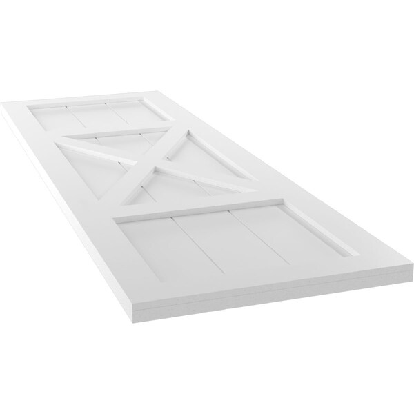 Ekena Millwork True Fit PVC Center X-Board Farmhouse Fixed Mount Shutters, Unfinished , 15W x 60H, PR - TFP107FH15X060UN