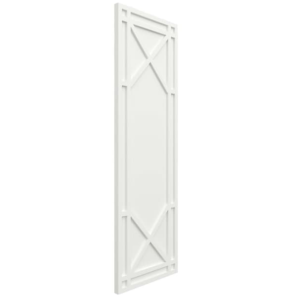 Ekena Millwork True Fit PVC Bungalow Fixed Mount Shutters, Unfinished, 12W x 32H, PR - TFP001BG12X032UN