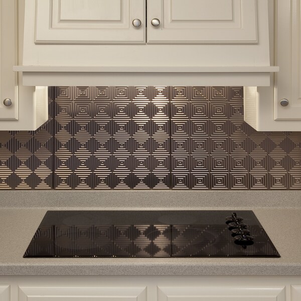 Fasade Fasade 18in x 24in Miniquattro Brushed Nickel Backsplash Panel 5pk - PB5329