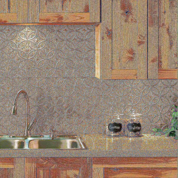 Fasade Fasade 18in x 24in Rings Vintage Metal Backsplash Panel 5pk - PB6134