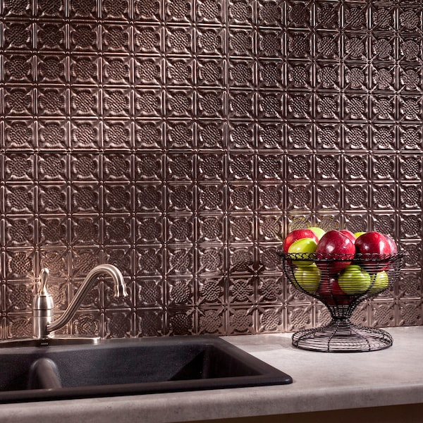 Fasade Fasade 18in x 24in Traditional 6 Brushed Nickel Backsplash Panel 5pk - PB5629