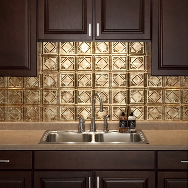 Fasade Fasade 18in x 24in Traditional 4 Bermuda Bronze Backsplash Panel 5pk - PB5117