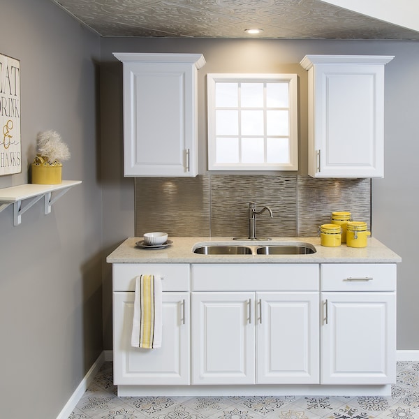 Fasade Fasade 18in x 24in Ripple Brushed Nickel Backsplash Panel 5pk - PB6229