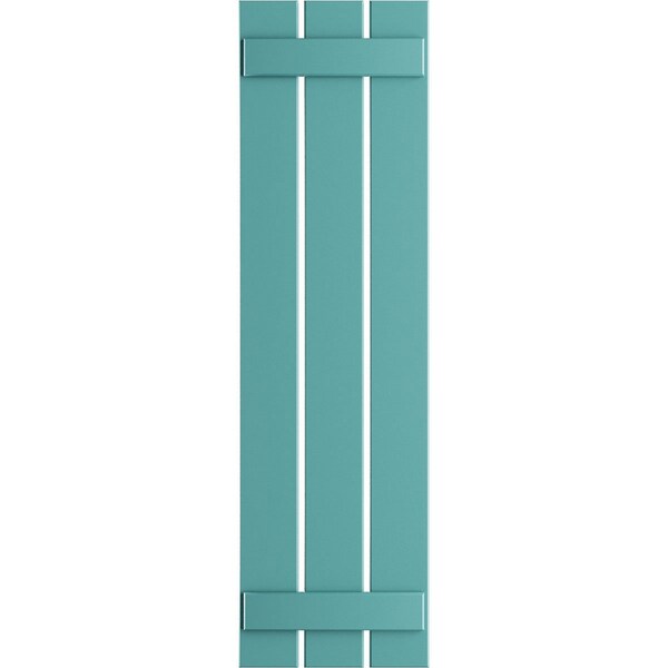 Ekena Millwork True Fit PVC, Three Board Spaced Board-n-Batten Shutters, Pure Turquoise , 17 1/8W x 46H, PR - TFP101SBF17X046PT