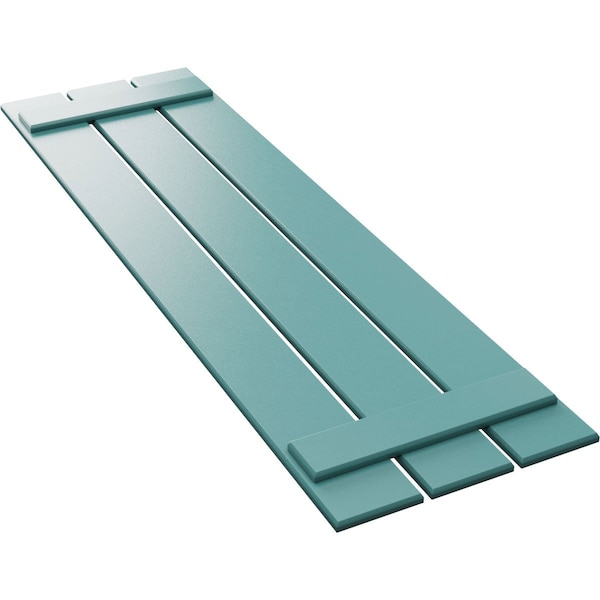 Ekena Millwork True Fit PVC, Three Board Spaced Board-n-Batten Shutters, Pure Turquoise , 17 1/8W x 46H, PR - TFP101SBF17X046PT