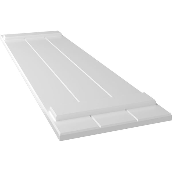 Ekena Millwork True Fit PVC Three Board Joined Board-n-Batten Shutters, White, 16 1/8W x 80H, PR - TFP101BBF16X080WH