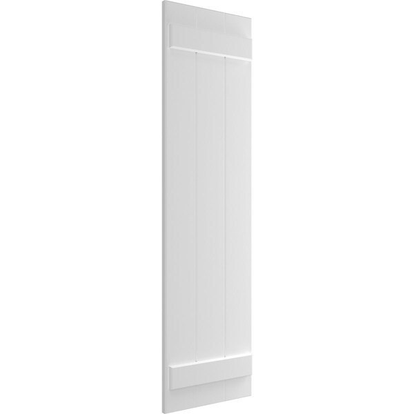 Ekena Millwork True Fit PVC Three Board Joined Board-n-Batten Shutters, White, 16 1/8W x 80H, PR - TFP101BBF16X080WH