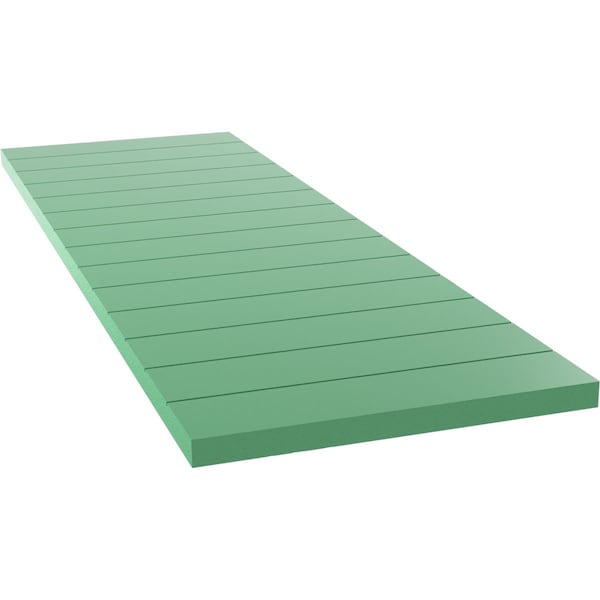 Ekena Millwork True Fit PVC Horizontal Slat Modern Style Fixed Mount Shutters, Lilly Pads, 12W x 53H, PR - TFP001HZ12X053LP