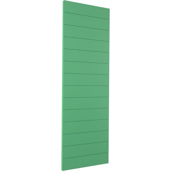 Ekena Millwork True Fit PVC Horizontal Slat Modern Style Fixed Mount Shutters, Lilly Pads, 12W x 53H, PR - TFP001HZ12X053LP