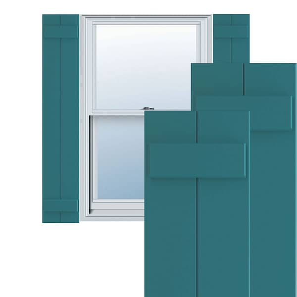 Ekena Millwork True Fit PVC, Two Board Joined Board-n-Batten Shutters, Antigua, 10 3/4W x 27H, PR - TFP101BBF11X027AN