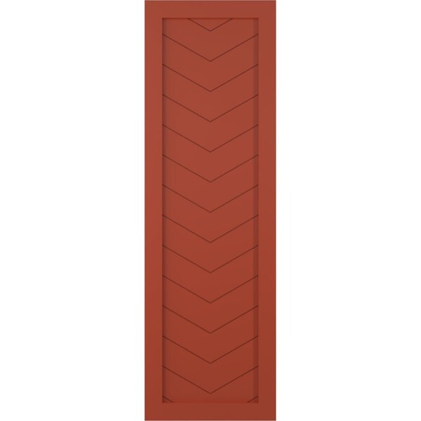 Ekena Millwork True Fit PVC Single Panel Chevron Modern Style Fixed Mount Shutters, Colorful Leaves, 18W x 69H, PR - TFP001CV18X069CL