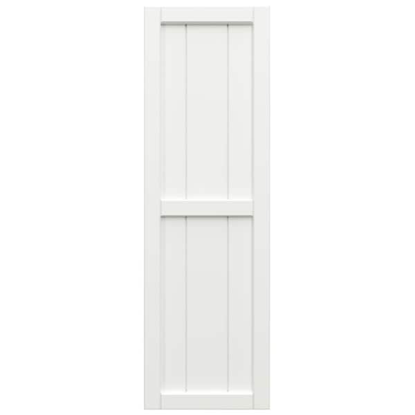 Ekena Millwork True Fit PVC, Two Board Framed Board-n-Batten Shutters, Unfinished, 10 3/4W x 25H, PR - TFP101BF11X025UN
