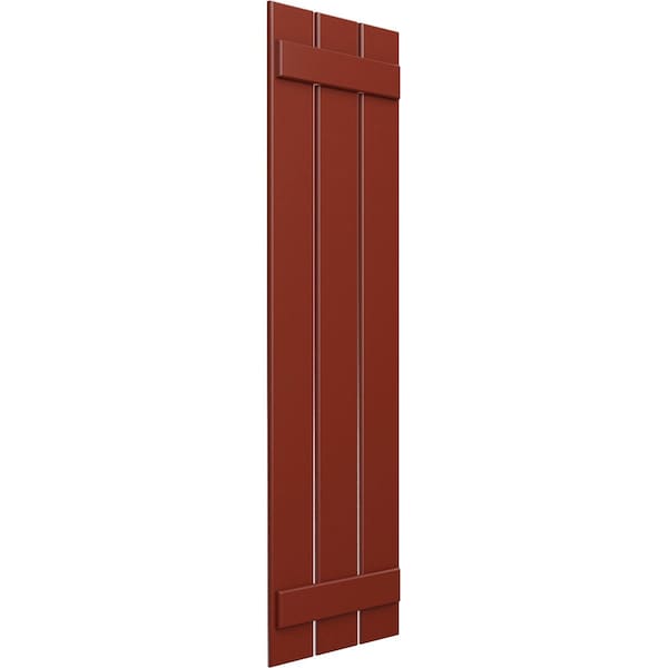 Ekena Millwork True Fit PVC Three Board Spaced Board-n-Batten Shutters, Pepper Red , 17 1/8W x 73H, PR - TFP101SBF17X073MR