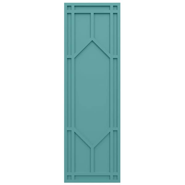 Ekena Millwork True Fit PVC Shaker Fixed Mount Shutters, Pure Turquoise, 15W x 42H, PR - TFP001SK15X042PT